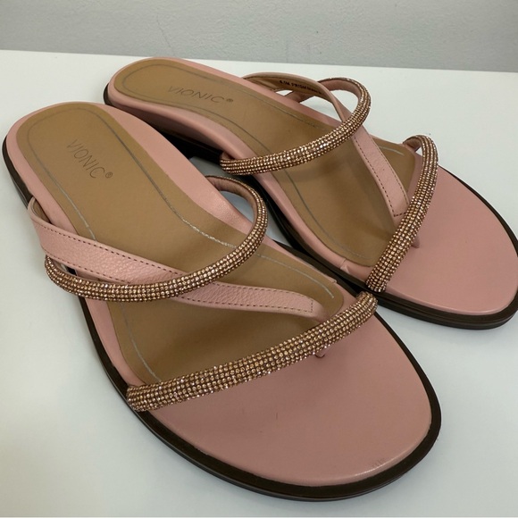 Vionic Peach Pink Prism Slide Sandal Women's Size 6.5 Minimalist Supportive - Picture 1 of 9